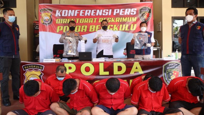 7 Orang Pembobol Data Nasabah Bank Dibekuk Polda Bengkulu. (Foto:Pelopor.id/Polr)