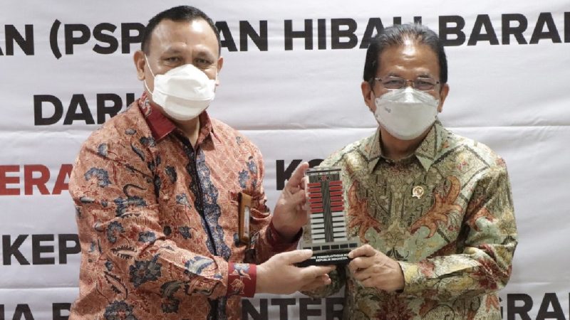 Ketua KPK, Firli Bahuri bersama Menteri ATR/BPN Sofyan Djalil. (Foto: Kementerian ATR/BPN)