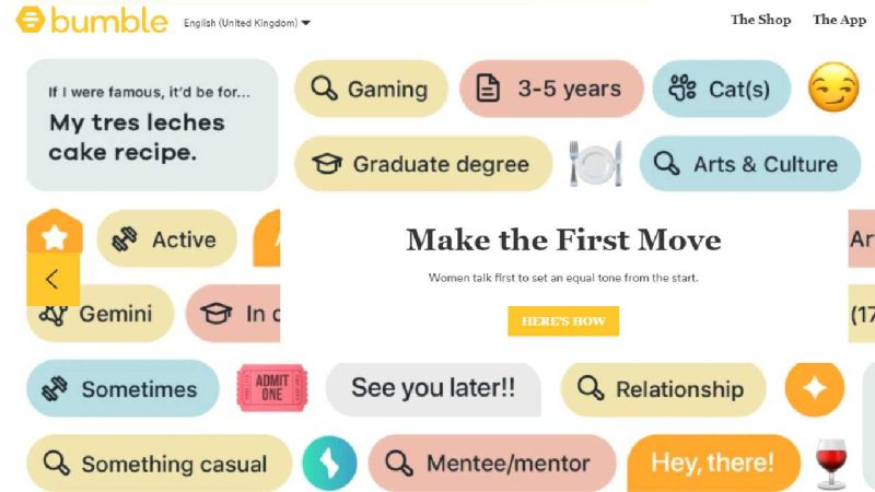 Tangkapan layar tampilan situs resmi Bumble. (Foto: Pelopor.id/bumble.com) 