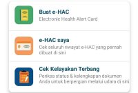 e-HAC di aplikasi PeduliLindungi. (Foto:Pelopor.id/Tangkapan layar)