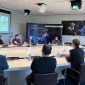 Menkominfo Johnny G. Plate saat meninjau perkembangan pembuatan Satelit Republik Indonesia (SATRIA) 1 di Cannes, Prancis. (Foto: Pelopor.id/Kominfo)