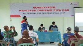 Pertagas Sosialisasi Aspek Keamanan Jalur Pipa Gas di Dumai. (Foto: Pelopor.id/Pertamina) 