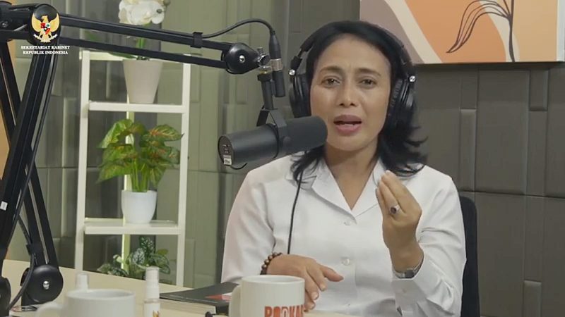 Menteri Pemberdayaan Perempuan dan Perlindungan Anak (PPPA) Bintang Puspayoga. (SS Youtube Podkabs Sekretariat Kabinet)