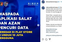 Foto: Tangkapan Layar Instagram @siberpoldametrojaya