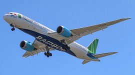 Salah satu armada pesawat Bamboo Airways. (Foto: Pelopor.id/Twitter @bamboo_airways) 