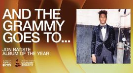 Jon Batiste memenangkan Grammy untuk nominasi album of the year melalui “We Are”. (Foto: Pelopor.id/Twitter @RecordingAcad) 