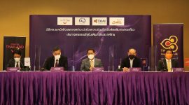 Tourism Authority of Thailand menandatangani letter of intent dengan Thai Airways dan Thai Smile Airways. (Foto: Pelopor.id/Twitter @Tatnews_Org) 