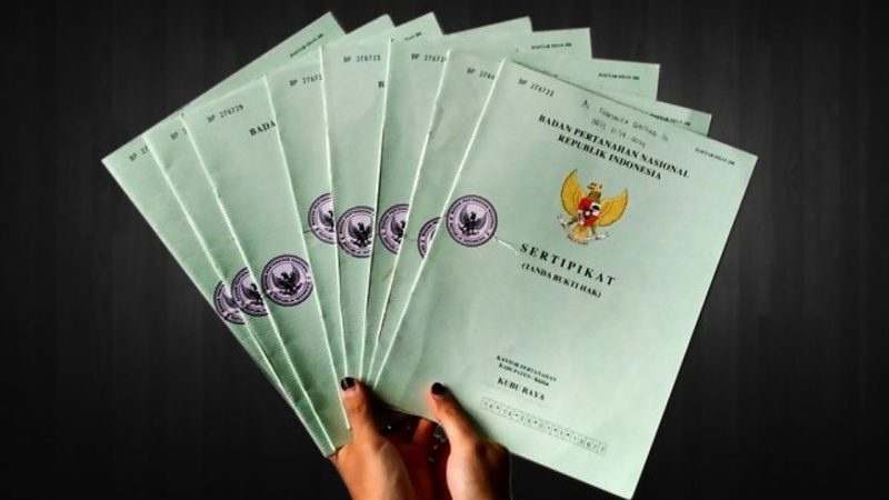 Sertipikat tanah. (Foto: Pelopor.id/Ist)