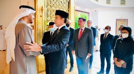 Presiden Jokowi menyampaikan dukacita atas wafatnya Yang Mulia Sheikh Khalifa bin Zayed Al Nahyan. (Foto: Pelopor.id/BPMI Setpres/Laily Rachev)