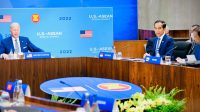 Presiden Joko Widodo pada Konferensi Tingkat Tinggi (KTT) Khusus ASEAN-AS yang digelar di Departemen Luar Negeri AS, Washington DC, Jumat (13/05/2022). (Foto: Pelopor.id/Setkab)
