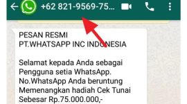 Contoh pesan Whatsapp penipuan. (Foto:i stimewa) 