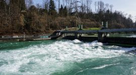 Bendungan Engehalde di Sungai Aare Swiss, tempat ditemukannya jasad Emmeril Kahn Mumtadz. (Foto: Pelopor.id/Ist)