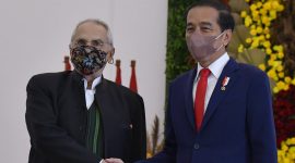 Presiden RI Joko Widodo (Jokowi) menerima kunjungan resmi Presiden Timor Leste José Ramos-Horta di Istana Kepresidenan Bogor, Jawa Barat, Selasa (19/07/2022). (Foto: Pelopor.id/Setkab)