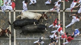 Ilustrasi festival adu banteng. (Foto: Pelopor.id/Pixabay/SanFermin) 