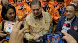 Menko Airlangga Hartarto di acara Pelepasan Pekerja Migran Indonesia Program G to G Korea Selatan, Senin (22/08/2022). (Foto: Pelopor.id/Kemenko Perekonomian)
