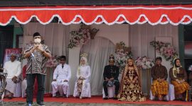 Pemerintah Kota Yogyakarta Gelar Nikah Bareng dalam Rangka HUT RI ke-77. (Foto: Pelopor.id/Pemkot Yogyakarta) 