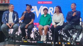 Suasana konferensi pers Evoria.