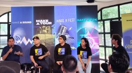 Suasana konferensi pers peluncuran Make a Show dari Threego Indonesia.
