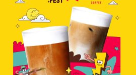 Poster kolaborasi antara Synchronize Fest dengan  Flash Coffee.