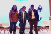 Jurnalis Shindu Alpito, rapper Tuan Tigabelas, dan musisi, Noor Kamil usai mengisi sesi di AIDEA Weeks 2025. (Foto: Istimewa)
