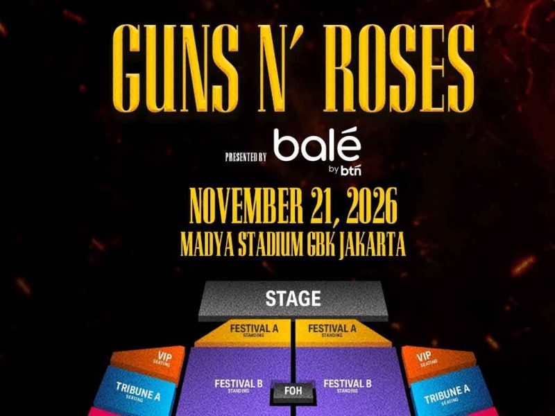 Poster daftar harga tiket konser Guns N' Roses di Jakarta 2026. (Foto: Istimewa)